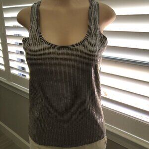 Ann Taylor Striped/Sequin Tank Top - Size Petite Medium